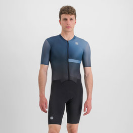 SPORTFUL Salopetă de ciclism - BOMBER - negru/albastru
