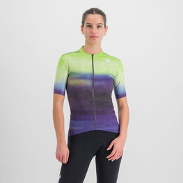 SPORTFUL Tricou de ciclism cu mânecă scurtă - FLOW SUPERGIARA - verde deschis/mov