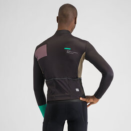 SPORTFUL Tricou de cilism pentru iarnă cu mânecă lungă - BREAKOUT SUPERGIARA THERMAL - negru/verde