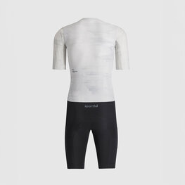 SPORTFUL Salopetă de ciclism - FAST NOT FUN - alb/negru