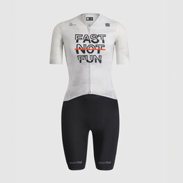 SPORTFUL Salopetă de ciclism - FAST NOT FUN W - alb/negru