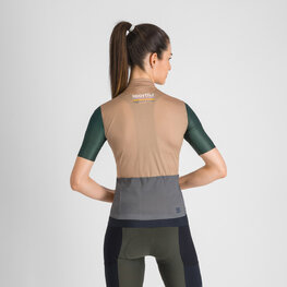 SPORTFUL Tricou de ciclism cu mânecă scurtă - SUPERGIARA LOGO 2 - maro/verde