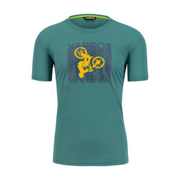 KARPOS Tricou de ciclism cu mânecă scurtă - VAL FEDERIA - verde/galben