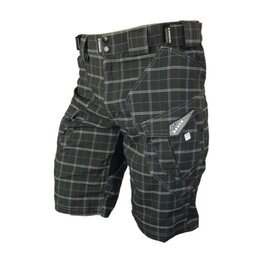 HAVEN Pantaloni scurți de ciclism fără bretele - CUBES II - negru/gri