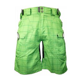 HAVEN Pantaloni scurți de ciclism fără bretele - CUBES II - verde