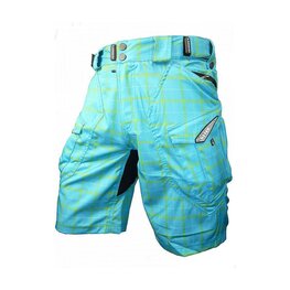 HAVEN Pantaloni scurți de ciclism fără bretele - CUBES II - albastru