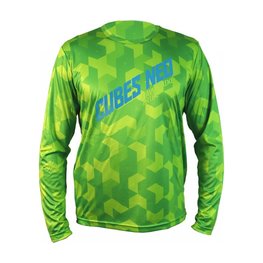 HAVEN Tricou de ciclism cu mânecă lungă de vară - CUBES NEO LONG - verde