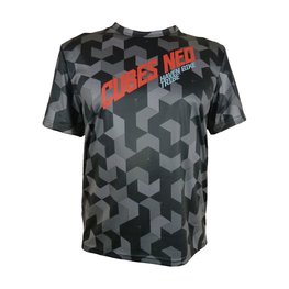HAVEN Tricou de ciclism cu mânecă scurtă - CUBES NEO SHORT - negru/roșu