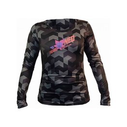 HAVEN Tricou de ciclism cu mânecă lungă de vară - PEARL NEO LONG - negru/roz