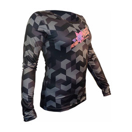 HAVEN Tricou de ciclism cu mânecă lungă de vară - PEARL NEO LONG - negru/roz