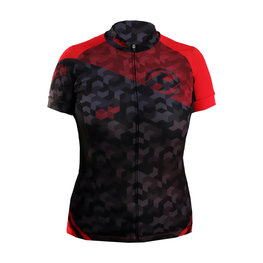 HAVEN Tricou de ciclism cu mânecă scurtă - SINGLETRAIL WOMEN - negru/roșu