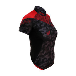 HAVEN Tricou de ciclism cu mânecă scurtă - SINGLETRAIL WOMEN - negru/roșu