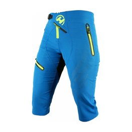 HAVEN Pantaloni scurți de ciclism fără bretele - 3/4 ENERGY THREEQ - albastru/galben