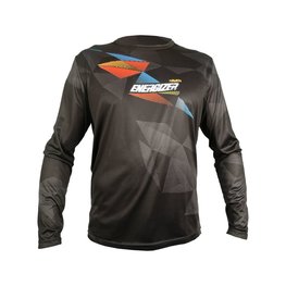 HAVEN Tricou de ciclism cu mânecă lungă de vară - ENERGIZER CRAZY LONG - negru/roșu/albastru