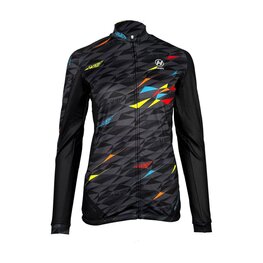HAVEN Tricou de cilism pentru iarnă cu mânecă lungă - STRATO - negru/multicolor
