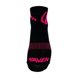 HAVEN Șosete clasice de ciclism - LITE SILVER NEO 2PAK - negru/roz