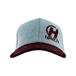 HAVEN Șapcă de ciclism - TRUCKER - gri/roșu