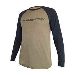 HAVEN Tricou de ciclism cu mânecă lungă de vară - FACTORY TRAIL - negru/maro