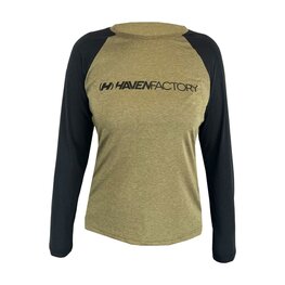 HAVEN Tricou de ciclism cu mânecă lungă de vară - FACTORY TRAIL W - maro/negru