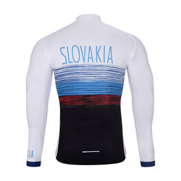 BONAVELO Tricou de cilism pentru iarnă cu mânecă lungă - SLOVAKIA WINTER - alb/multicolor