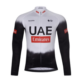 BONAVELO Tricou de cilism pentru iarnă cu mânecă lungă - UAE 2025 WINTER - alb/negru
