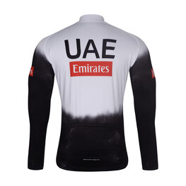 BONAVELO Tricou de cilism pentru iarnă cu mânecă lungă - UAE 2025 WINTER - alb/negru
