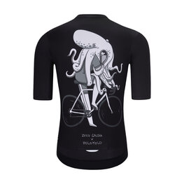HOLOKOLO Tricou de ciclism cu mânecă scurtă - OCTOPUS - negru/alb