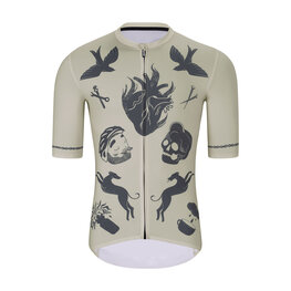 HOLOKOLO Tricou de ciclism cu mânecă scurtă - CRUST - fildeş/negru