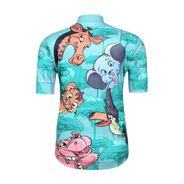 HOLOKOLO Tricou de ciclism cu mânecă scurtă - SAFARI - turcoaz/multicolor