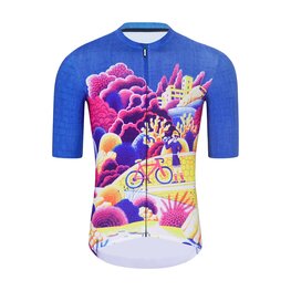 HOLOKOLO Tricou de ciclism cu mânecă scurtă - VOYAGE - albastru/multicolor