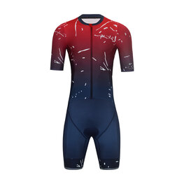 HOLOKOLO Salopetă de ciclism - TEMPO - roșu/albastru