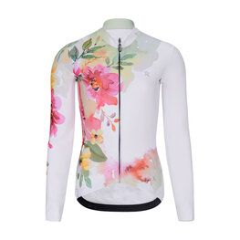 RIVANELLE Tricou de cilism pentru iarnă cu mânecă lungă - FLOWERY WINTER - galben/multicolor