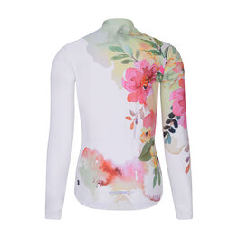 RIVANELLE Tricou de cilism pentru iarnă cu mânecă lungă - FLOWERY WINTER - galben/multicolor
