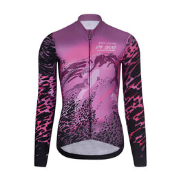 RIVANELLE Tricou de cilism pentru iarnă cu mânecă lungă - ROSESCAPE WINTER - mov/negru