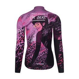 RIVANELLE Tricou de cilism pentru iarnă cu mânecă lungă - ROSESCAPE WINTER - mov/negru