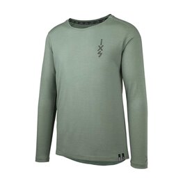 IXS Tricou de ciclism cu mânecă lungă de vară - FLOW MERINO LS - verde