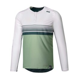 IXS Tricou de ciclism cu mânecă lungă de vară - FLOW LITE 1.0 - alb/verde