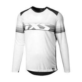 IXS Tricou de ciclism cu mânecă lungă de vară - TRIGGER LITE 1.1 KIDS - alb/negru