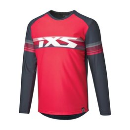 IXS Tricou de ciclism cu mânecă lungă de vară - TRIGGER LITE 1.1 KIDS - roșu/albastru