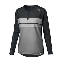 IXS Tricou de ciclism cu mânecă lungă de vară - FLOW LITE 1.0 W - negru/gri