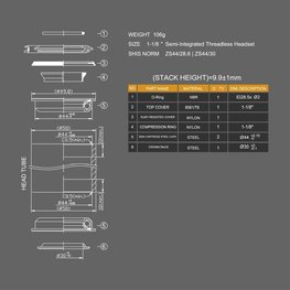 LONGUS compoziția capului - HEADSET  - negru