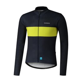 SHIMANO Tricou de ciclism cu mânecă lungă de vară - VERTEX TEAM LONG - albastru/galben