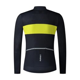 SHIMANO Tricou de ciclism cu mânecă lungă de vară - VERTEX TEAM LONG - albastru/galben