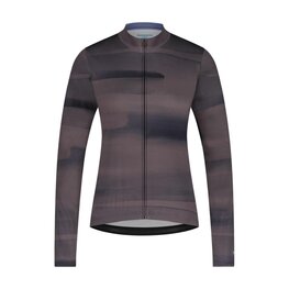 SHIMANO Tricou de cilism pentru iarnă cu mânecă lungă - KAEDE PRINTED LONG - mov/gri