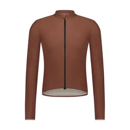 SHIMANO Tricou de ciclism cu mânecă lungă de vară - EVOLVE MERINO LONG - maro