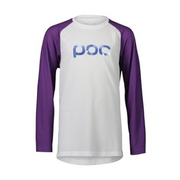 POC Tricou de ciclism cu mânecă lungă de vară - ESSENTIAL MTB - alb/mov