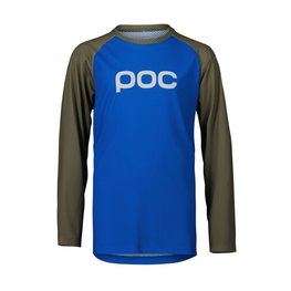 POC Tricou de ciclism cu mânecă lungă de vară - ESSENTIAL MTB - albastru/verde