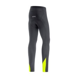 GORE Pantaloni de ciclism lungi fără bretele - C3 THERMO - negru/galben