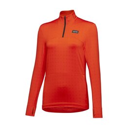GORE Tricou de ciclism cu mânecă lungă - EVERYDAY THERMO 1/4-ZIP WMN - portocaliu