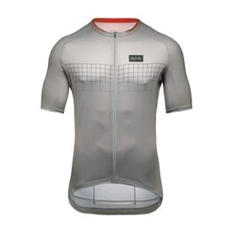 GORE Tricou de ciclism cu mânecă scurtă - GRID FADE 2.0 - gri/portocaliu
